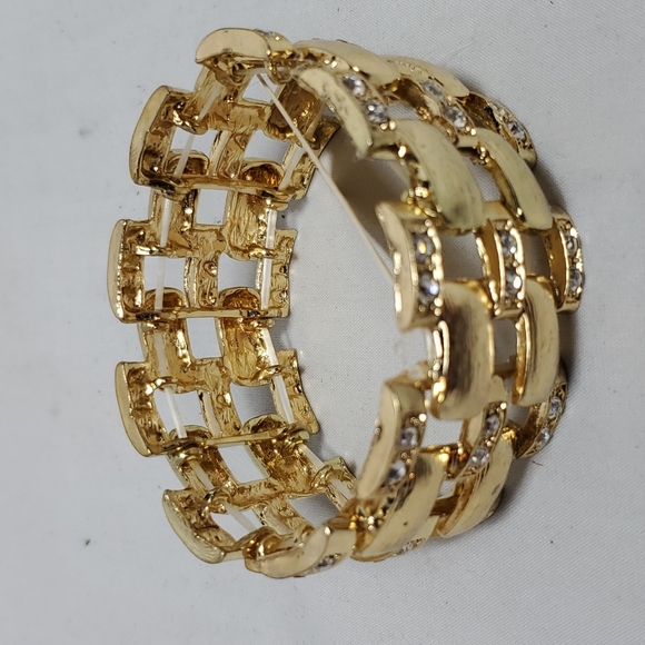 Devan gold stretch bracelet with rhinestones - Picture 2 of 3